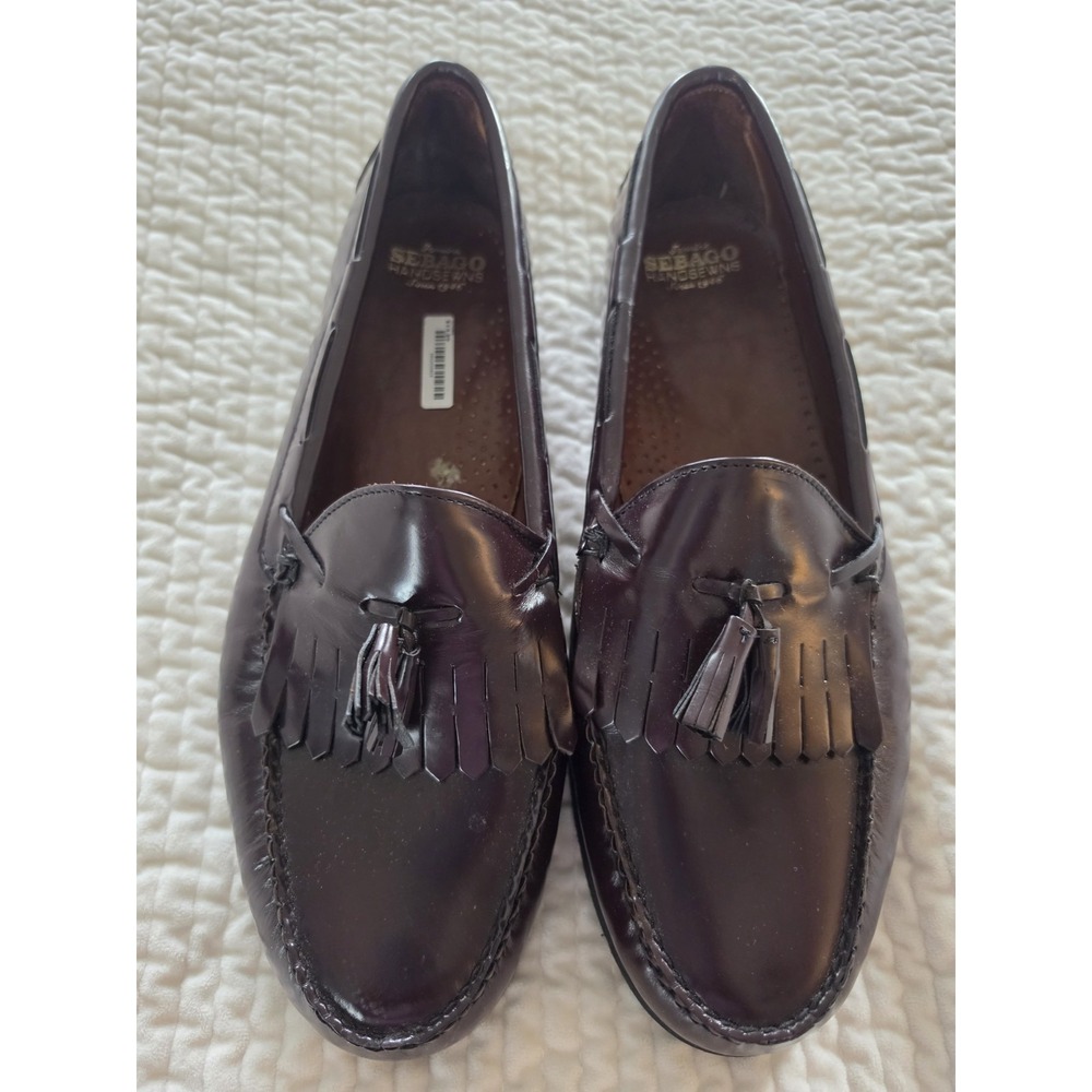 Vintage Sebago Mens Size 15 Burgundy Leather Kiltie Tassel Loafers Made USA